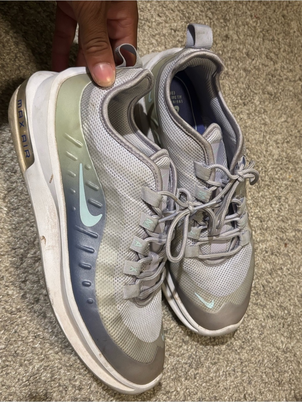 Nike Men’s Light Gray and Iridescent Max Air Athletic Sneakers